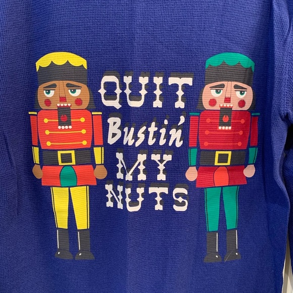 Target Waffle Top Quit Bustin’ My Nuts Nutcrackers Size Medium - Picture 3 of 5